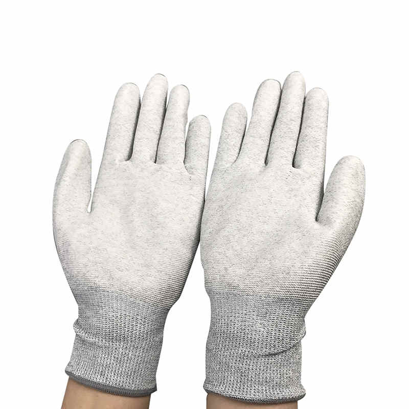 Mănușă acoperită din fibră de carbon din fibră de carbon ESD Palm PU