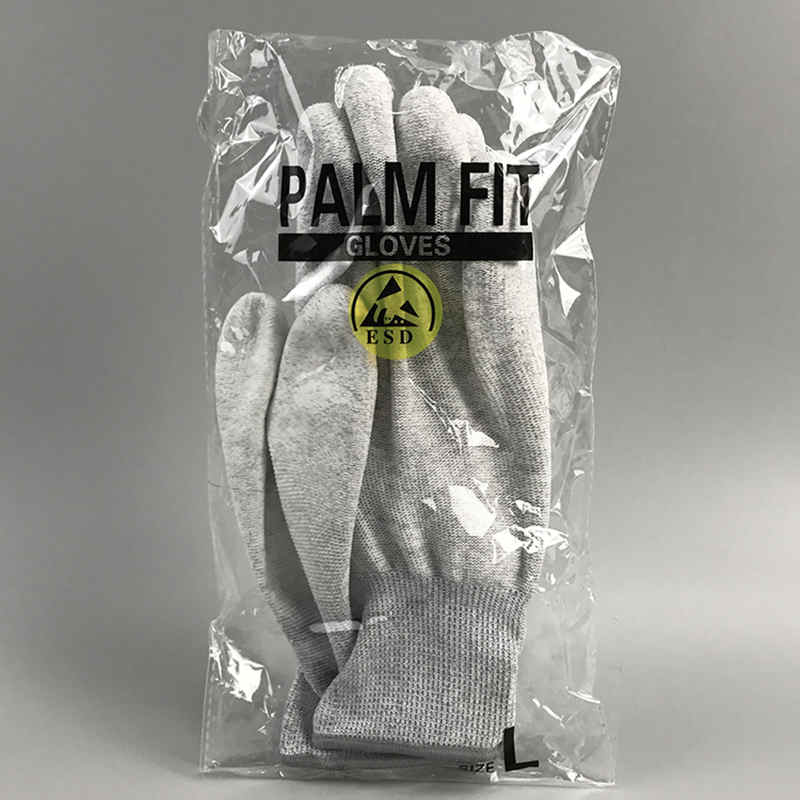 Mănușă acoperită din fibră de carbon din fibră de carbon ESD Palm PU