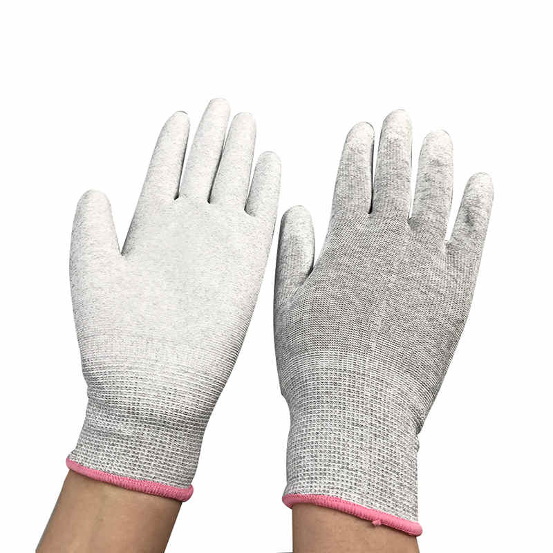 Mănușă acoperită din fibră de carbon din fibră de carbon ESD Palm PU